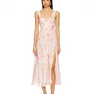 Bardot Pink Floral Midi Dress